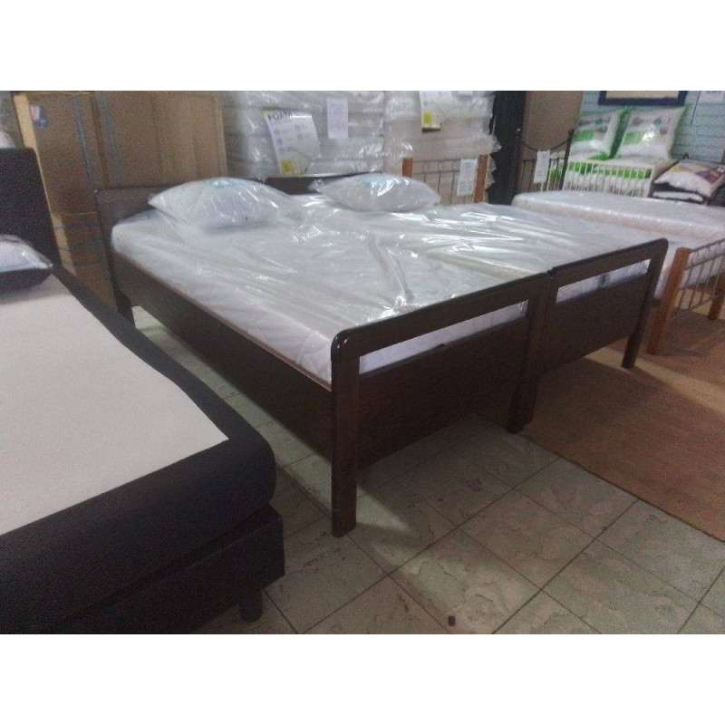 CADRE DE LIT 90X200 BOIS BRUN AVEC SOMMIER ELECTRIQUE 