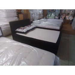 LIT BOXSPRING 140X200 TISSU NOIR
