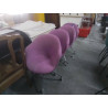 SERIE DE 4 CHAISES A ROULETTES TISSU MAUVE