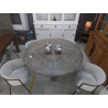 TABLE BOIS MASSIF CERUSE RONDE 150 CM