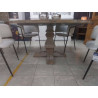 TABLE BOIS MASSIF CERUSE RONDE 150 CM