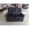 CANAPE 2 PLACES CUIR BLEU AVEC 1 RELAX MANUEL INCLUS 