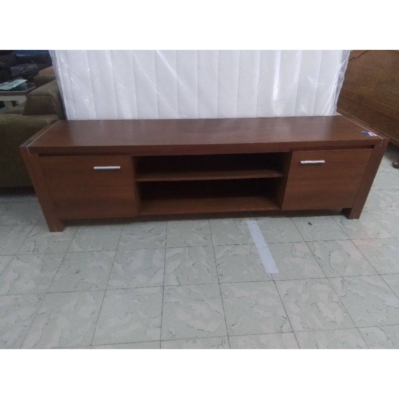 MEUBLE TELE BAS 2 PORTES COULEUR BOIS BRUN
