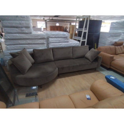 CANAPE D ANGLE TISSU BRUN 