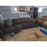 CANAPE D ANGLE TISSU BRUN 