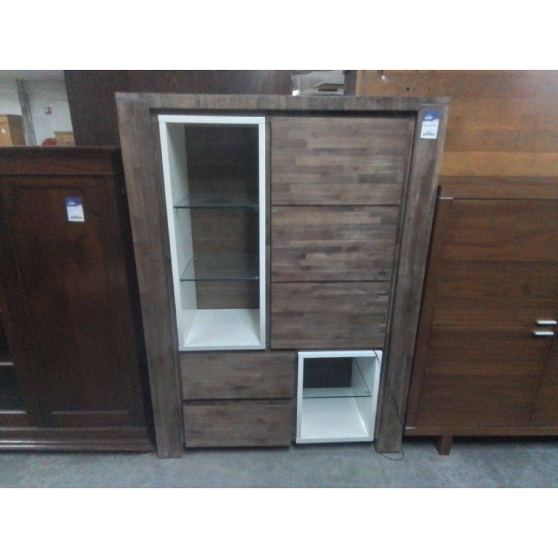 MEUBLE  H H MODERNE BICOLORE 1 PORTE 2 TIROIRS