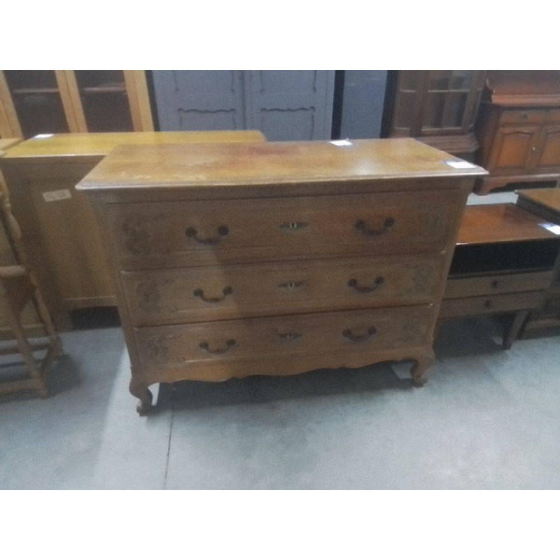 COMMODE 3 TIROIRS STYLE LOUIS XV AVEC CLEF