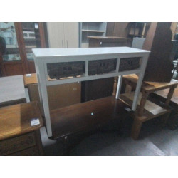 CONSOLE BLANCHE 3 TIROIRS