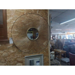 MIROIR METAL DORE