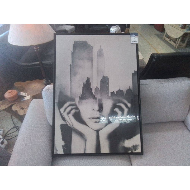 TOILE FEMME ET GRATTES CIEL