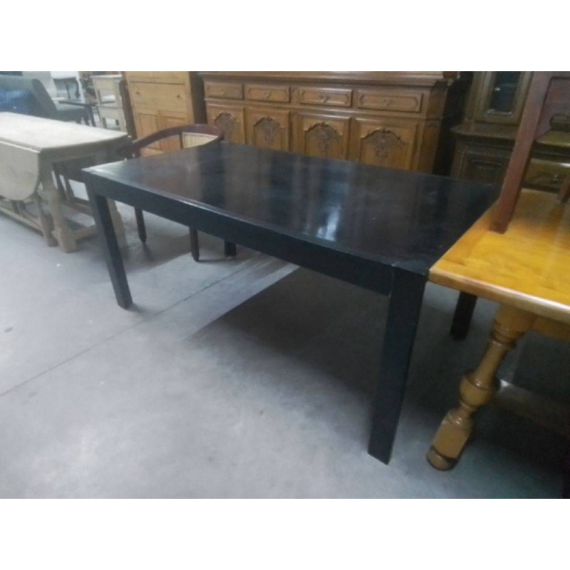 TABLE ANNEES 80 NOIRE AVEC ALLONGE
