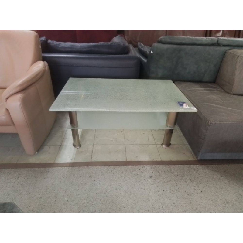 TABLE DE SALON RECTANGULAIRE VITREE 2 NIVEAUX 