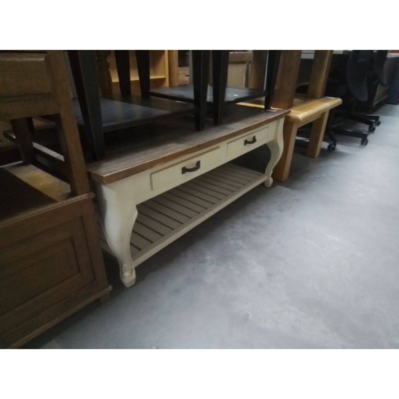 TABLE BASSE MODERNE 2 TONS 4 TIROIRS 