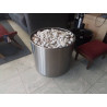 CACHE POT INOX SUR ROULETTES 